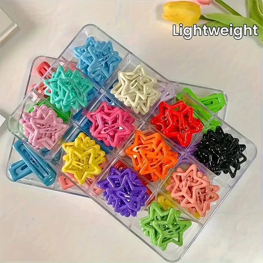 Alloy Hair Clips 20/50Pcs Star-Shaped Hollow-Out Elegant Retro Style Accessories