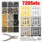 240Pcs Double Cap Rivets Studs Metal for Leather Craft Bag Repair
