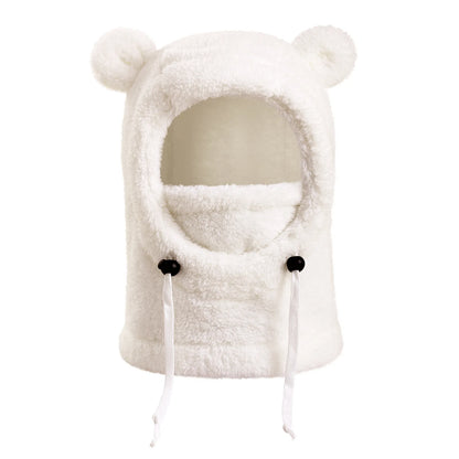 Warm Winter Hats for Kids 3-14 Years with Plush Scarf Boys Girls