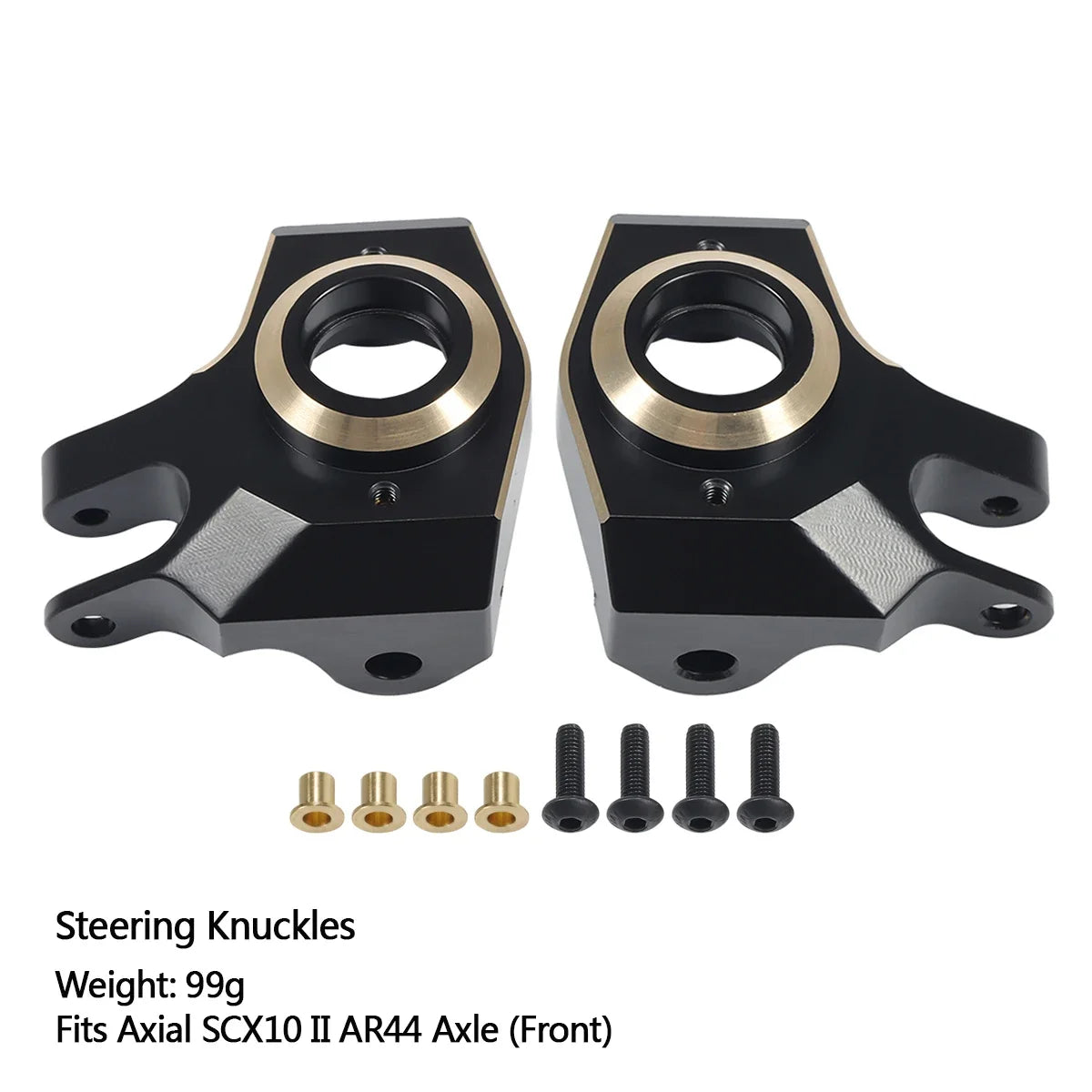 Axial SCX10 II AR44 Black Brass Weight Set Diff Cover Knuckles C-Hubs Link Mounts