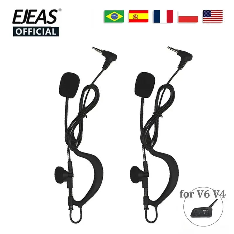 EJEAS V6 V6C V4C 3.5mm Full Duplex Referee Intercom Headset Mic