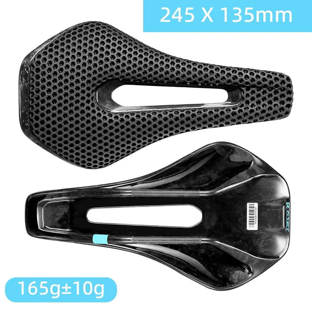 RYET 3D Printed Full Carbon Saddle 135/145/155mm for MTB Gravel Road Bike