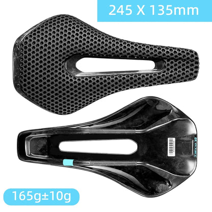 RYET 3D Printed Full Carbon Saddle 135/145/155mm for MTB Gravel Road Bike