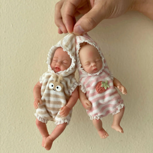 15cm Mini Silicone Reborn Girl Doll Painted Full Body Soft Baby Doll Bebê