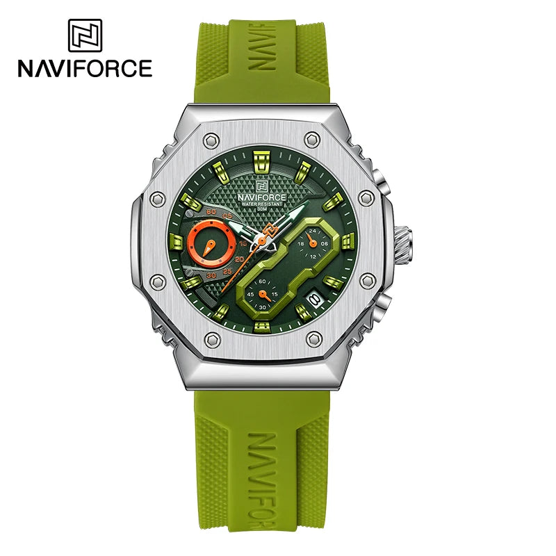 NAVIFORCE Fashion Couple Watches Casual Original Sport Silicone Strap Wristwatch for Lovers Auto Date Display Quartz Chronograph-EXPROTAS