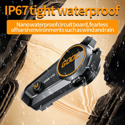 Motorcycle Helmet Bluetooth Headset Heavy Bass IPX7 Ambient Light Hands Free