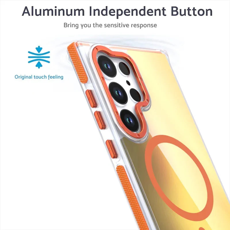 MagSafe Metal Lens Case for Samsung Galaxy S21-S25 Ultra Plus A16 A34 A54