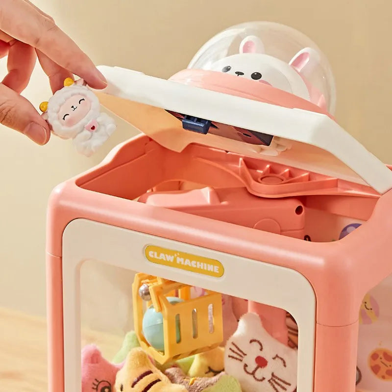 Automatic Doll Machine Toy for Kids Mini Cartoon Coin Operated Play Game Claw Crane Machines with Light Music Children Toy Gifts-EXPROTAS