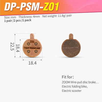Sintered Metal Brake Pads for Ninebot F20-F40 M365 Pro Pro2 E-Scooter