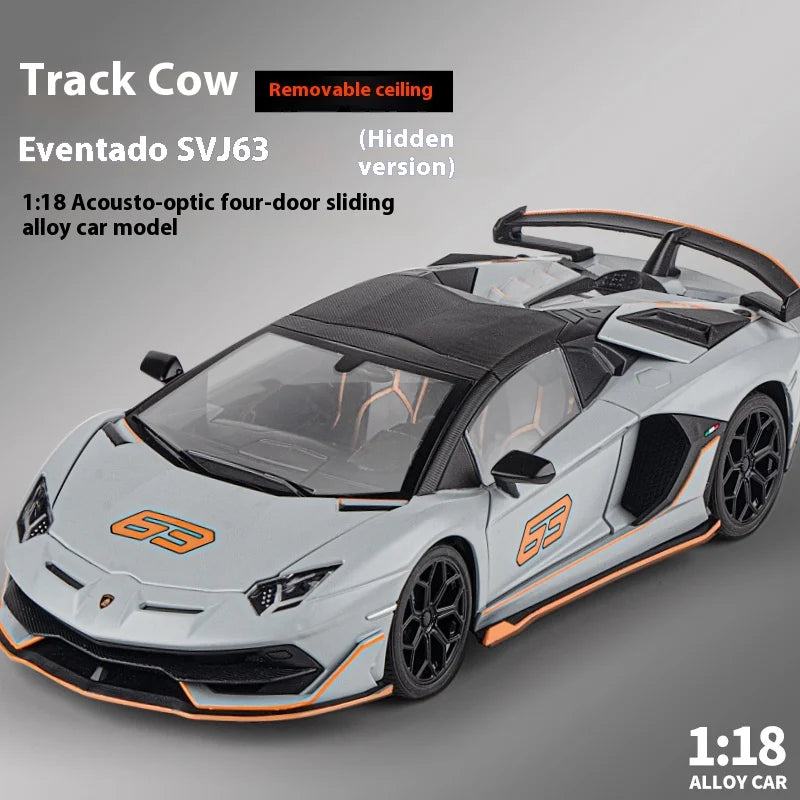 1:18 Scale SVJ63 Alloy Car Toy Model with Sound & Light Effects - Realistic Detail for Kids' Playtime & Collectors' Delight-EXPROTAS