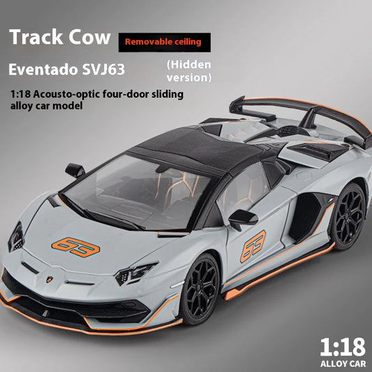 1:18 Scale SVJ63 Alloy Car Toy Model with Sound & Light Effects - Realistic Detail for Kids' Playtime & Collectors' Delight-EXPROTAS