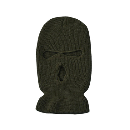 Motorcycle Windproof Full Face Knit Hats Custom SkiMask Men Warm Wool Balaclava embroidery Winter hats Knitted 3 Holes Ski Mask-EXPROTAS