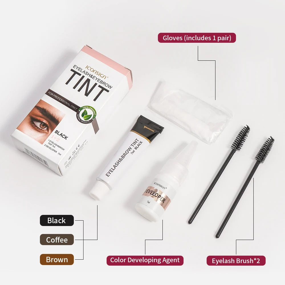 Eyelash Eyebrow Dye Tint Kit Professional Black Mascara Lift Lamination