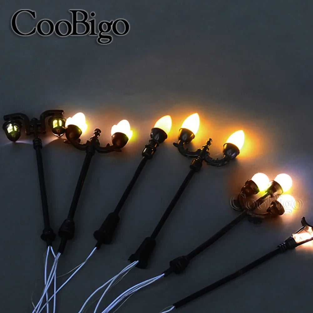 10Pcs Miniature Street Lamp Micro Light Model Landscape Decoration