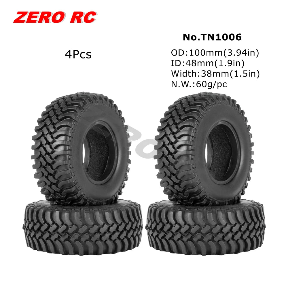 1.9" Crawler Tire for 1/10 RC Car Axial Traxxas D90 SCX10 Wheels