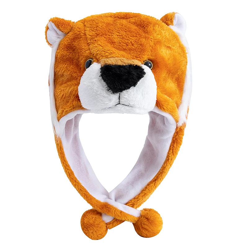 Unisex Funny Bulls Head 3D Animal Decorative Hat Winter Cap for Adults