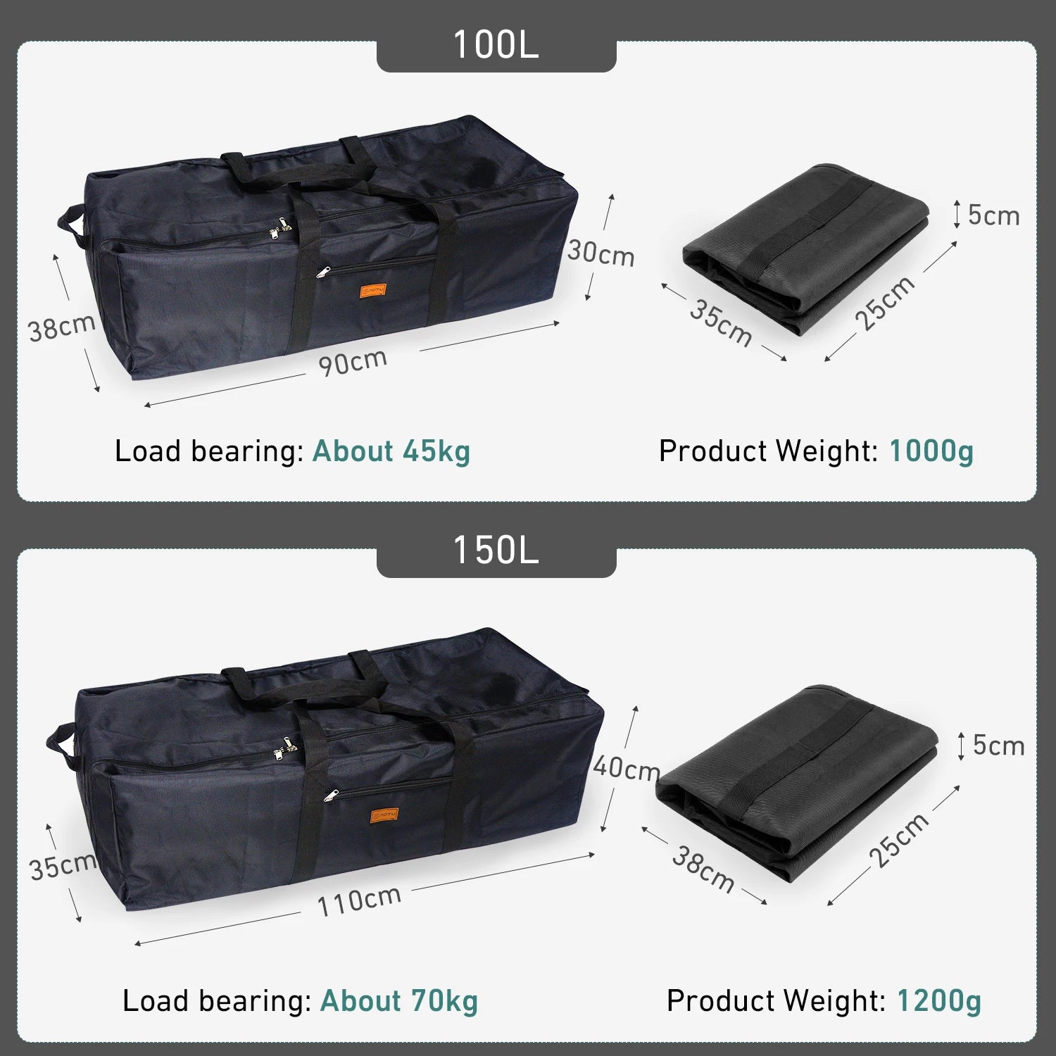 Westtune Camping Tools Storage Bag Folding Large Capacity Accessories Box Portbale Travel Bag for Family Outdoor Activities 100L-EXPROTAS