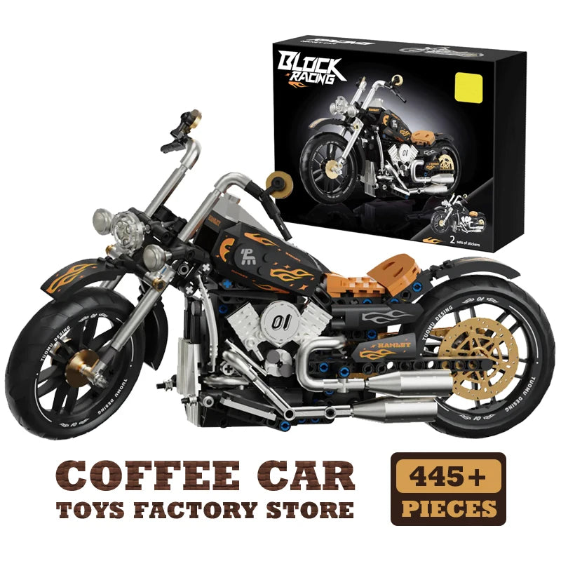 High-Tech Retro Motorbike MOC Building Blocks City Racing Motorcycle Model Toy Gift
