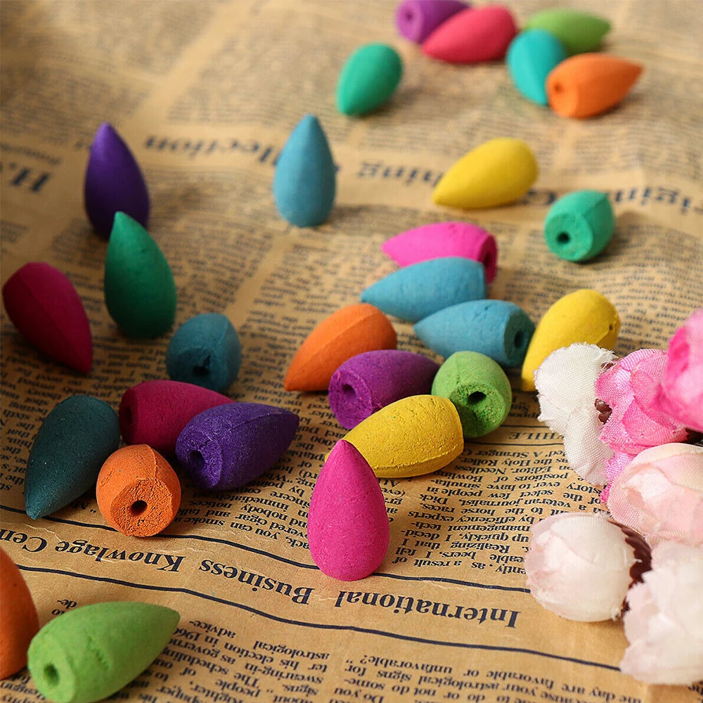 Incense Cones 50Pcs Mixed Natural Fragrance Scent Home Aromatherapy