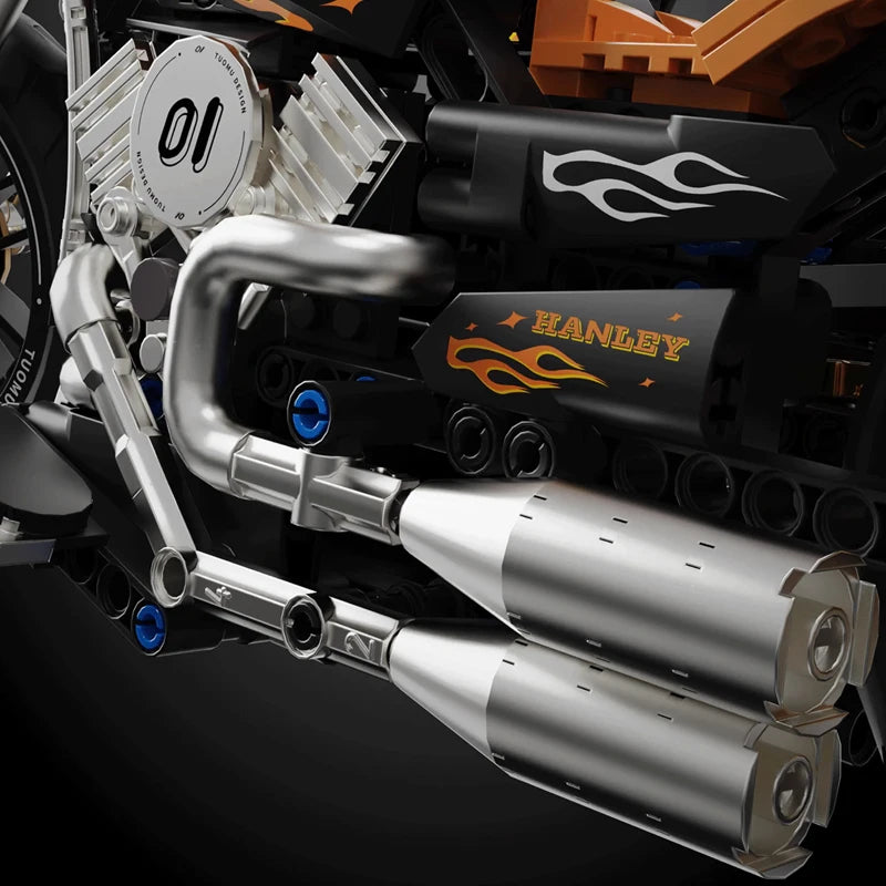 Retro Racing Motorcycle Building Blocks Model City Motorbike Bricks Toy Gift Set