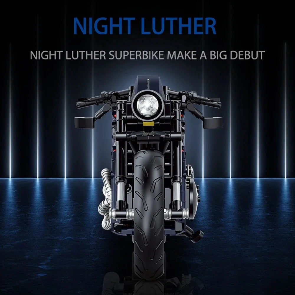 Technical Motorcycle Building Blocks Harley-Style Motorbike Racer Model Toy Gift