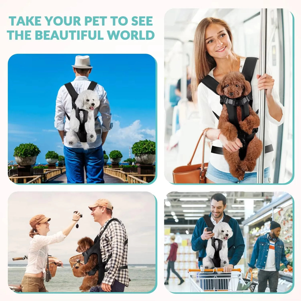 Pet Front Dog Carrier Backpack Adjustable Travel Mesh Bag Small Dogs