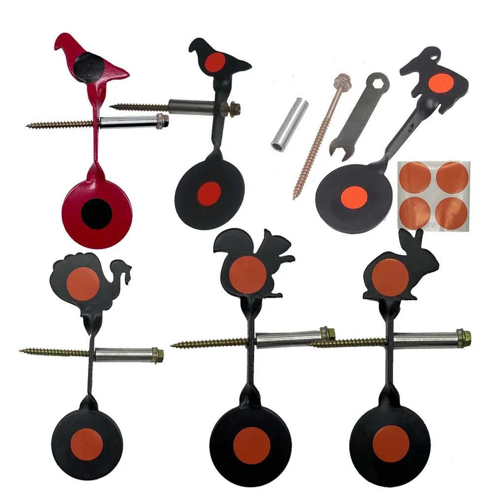 Steel Plinking Spinner Target 5 Animal Options for Slingshot Air Gun