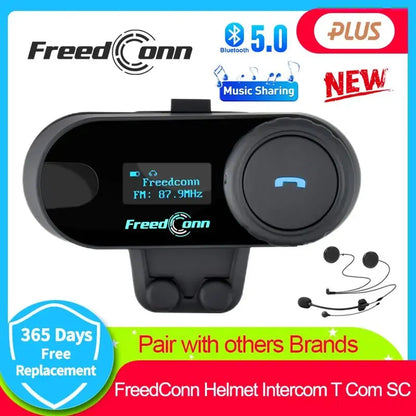 Freedconn T Com SC Motorcycle Helmet Bluetooth Intercom 10 Riders Music Share