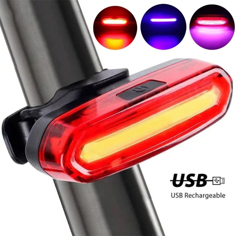 Bicycle Light LED Rear Tail Lamp Waterproof USB Rechargeable Bike Safety