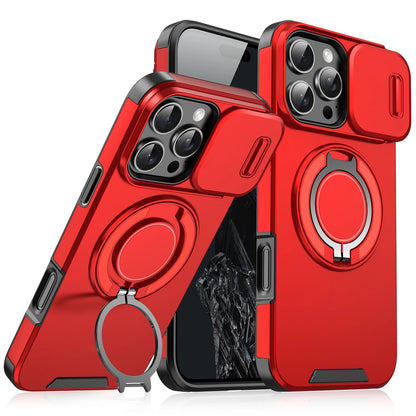 iPhone 11-17 Air Pro Max MagSafe Ring Stand Case Slide Camera Cover