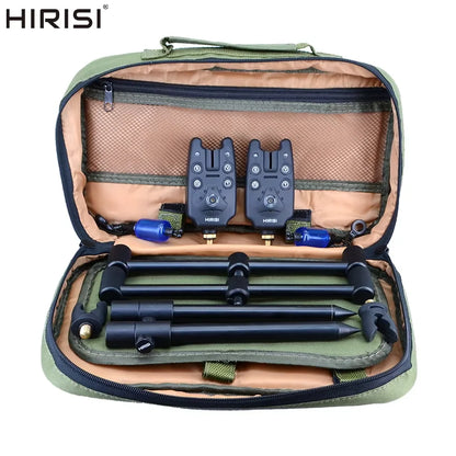Hirisi Carp Fishing Bite Alarm Swinger Set Rod Pod Bank Stick Tackle Kit