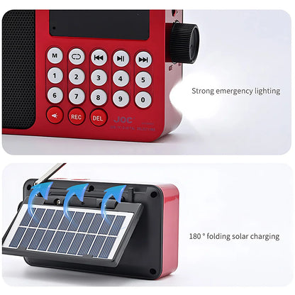 Portable Bluetooth Speaker Solar FM Radio USB Rechargeable Outdoor Music