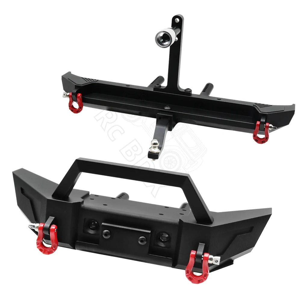 1/10 RC Crawler Metal Front & Rear Bumper Set w/ LED for Axial SCX10 III - EXPROTAS