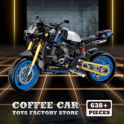 1:8 High-Tech Motorbike Building Blocks MOC Speed Racing Motorcycle Model Toy Gift