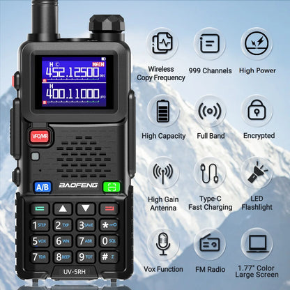 Baofeng UV 5RH 10W Walkie Talkie Long Range Air Band Ham Radio