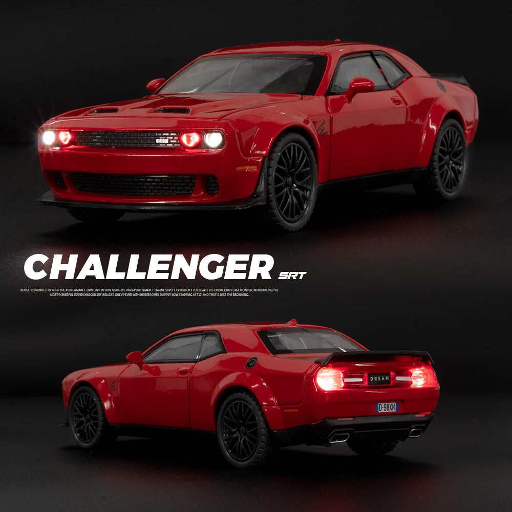 1:32 Simulation Dodge Challenger Helicat SRT Red Eye Alloy Cars Toy Diecasts Vehicles Metal Model Car Decoration Kids Gift Boy-EXPROTAS