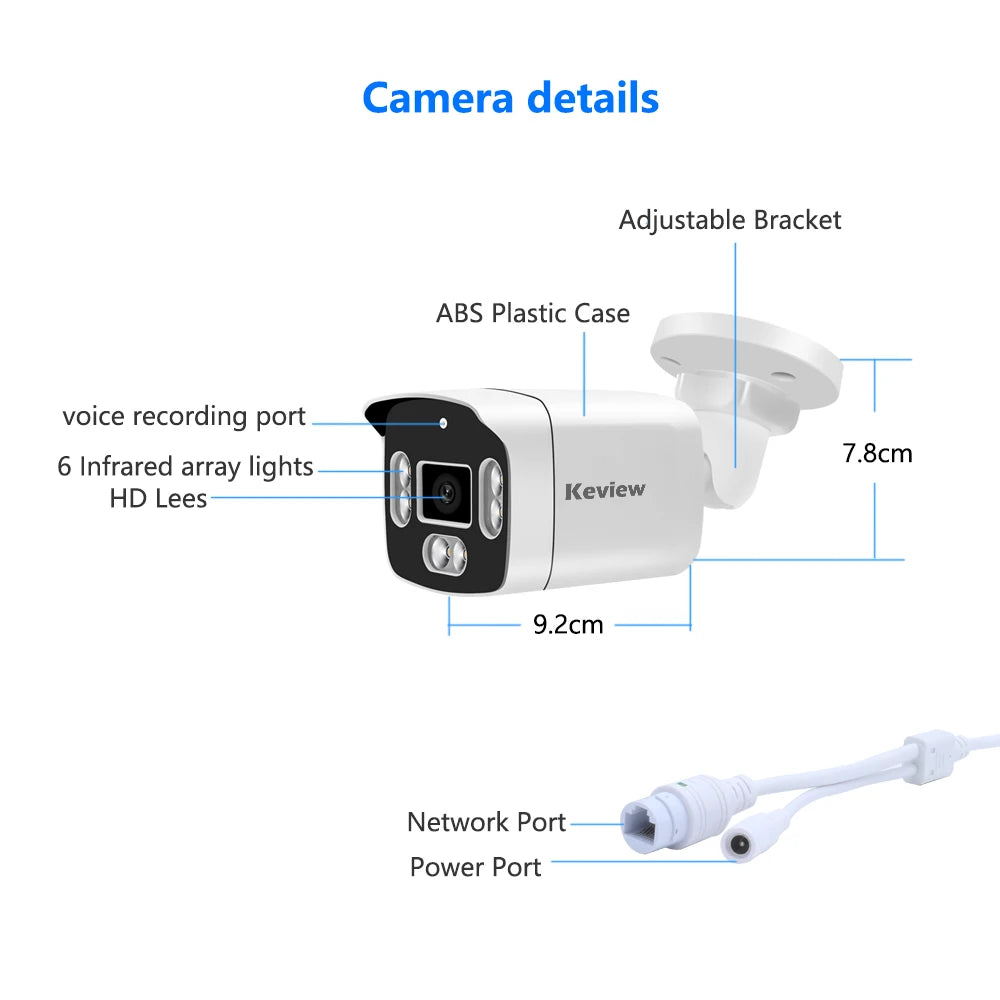 POE 8MP 4K 5MP 4MP IP Camera POE Outdoor Waterproof H.265 Security Surveillance Bullet CCTV Camera Motion Detection Camera-EXPROTAS