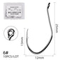 10Pcs Fishing Hooks Barbed Carbon Steel Circle Hook 6/0-10 Catfish Tackle