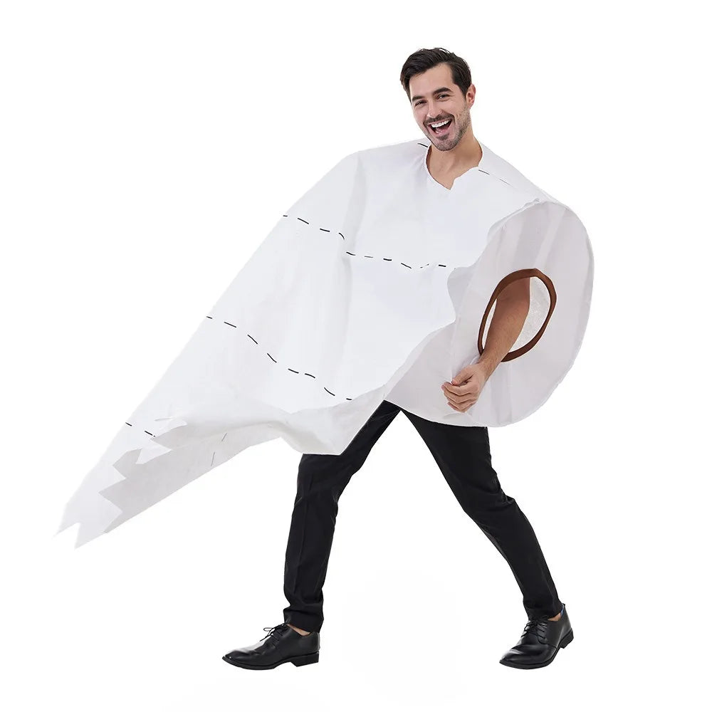 Spoof Toilet Paper Costume for Adults - Funny Clown Outfit for Parties