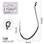 10Pcs Fishing Hooks Barbed Carbon Steel Circle Hook 6/0-10 Catfish Tackle