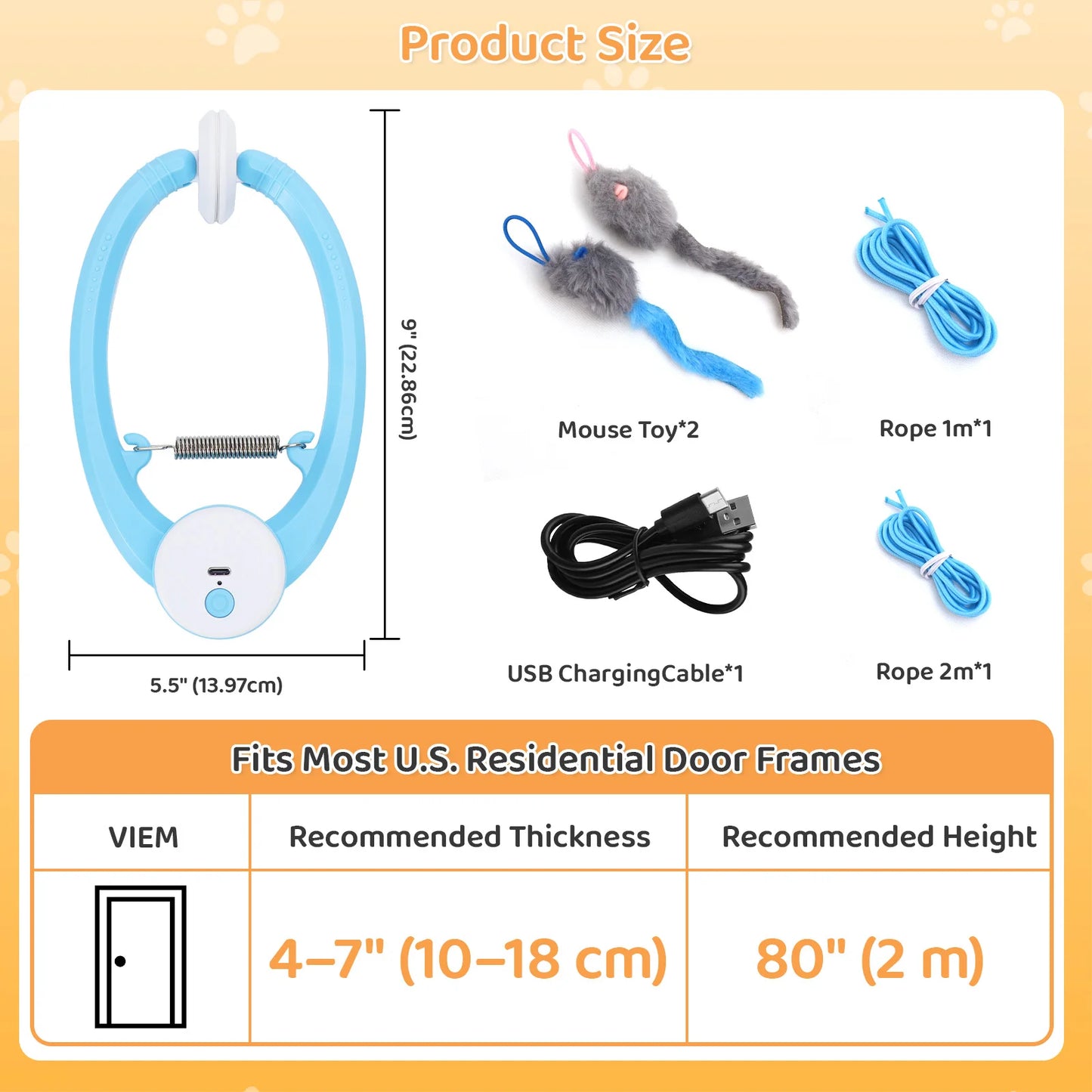 Automatic Interactive Cat Toy USB Rechargeable Feather Wand for Indoor Cats