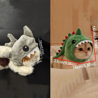 Dress Up Adjustable Cat Shark Headdress Plush Warm Cute Photo Props
