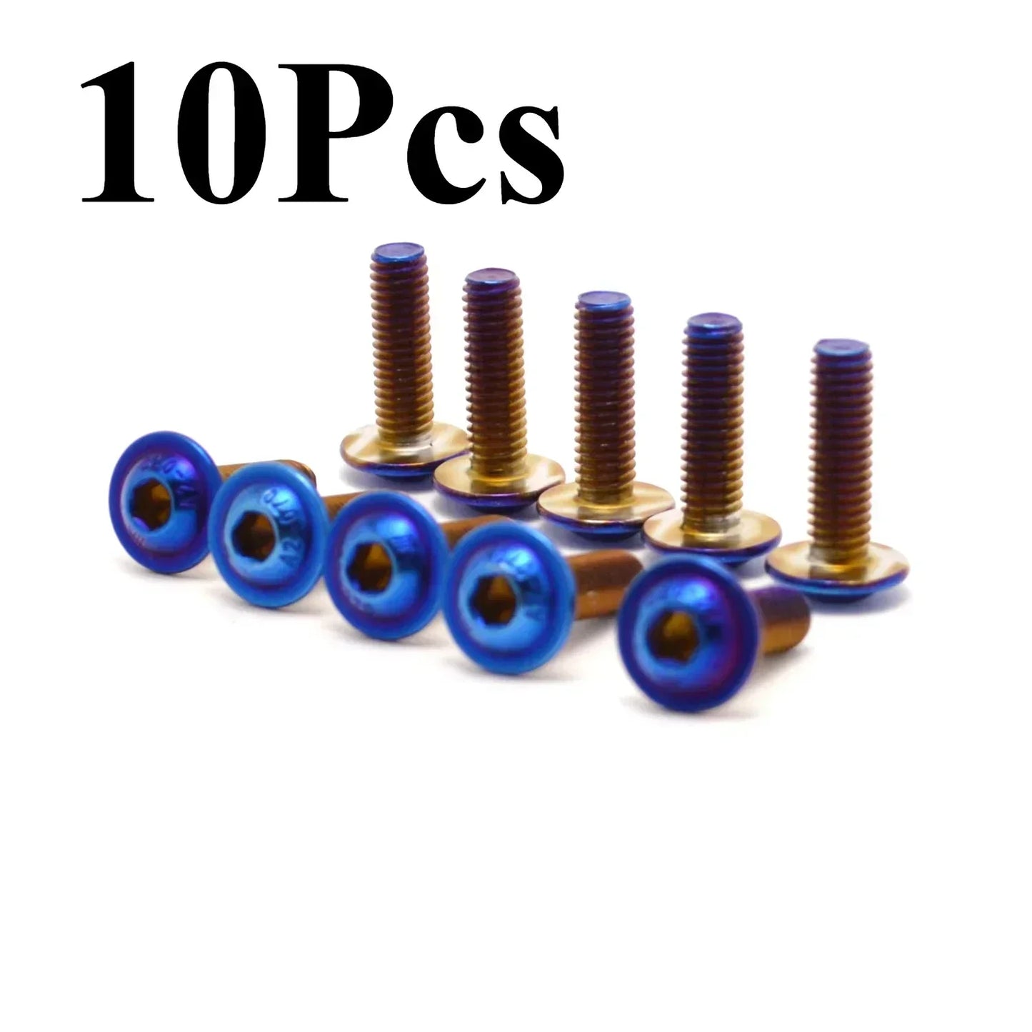 10Pcs Motorcycle Bolts Screw Titanium M5 M6 Torx Head 20mm 16mm Fixing