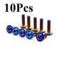 10Pcs Motorcycle Bolts Screw Titanium M5 M6 Torx Head 20mm 16mm Fixing