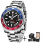 PAGAN DESIGN PD-1662 Luxury GMT Men Mechanical Wristwatch Sapphire Glass Stainless Steel 100M Waterproof Automatic Watches-EXPROTAS
