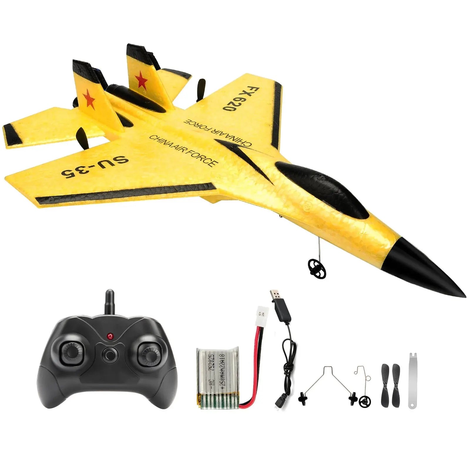 SU35 RC Plane FX620 FX820 2.4G Remote Control Flying Model Glider Airplane With LED Lights Aircraft Foam Toys For Children Gifts-EXPROTAS