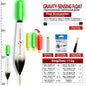Luminous Fishing Float Set w/ CR425 Battery Hooks Tube Buoy Rest Tackle