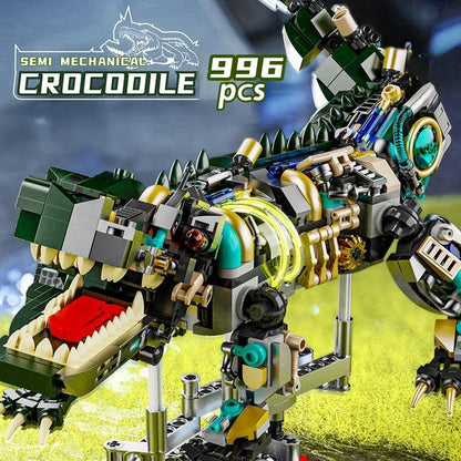 Mechanical Shark Building Set Animal Blocks Toy Gift Crocodile Frog Ray