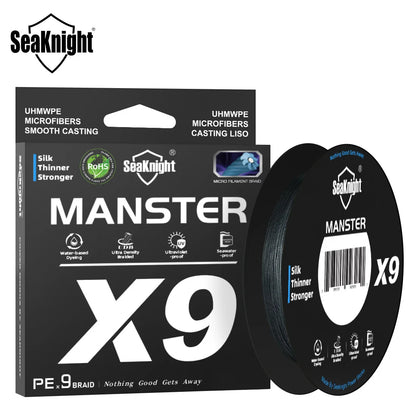 SeaKnight X9 Series 9-Weave Braided PE Fishing Line, 300M/500M Seawater/UV-Proof Si+ Coating Smooth Multifilament