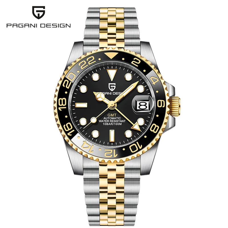 PAGANI Design PD-1662 GMT Automatic Men’s Watch Sapphire Stainless Steel 100M Waterproof